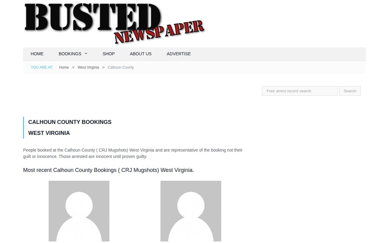 Unofficial Calhoun County arrest page at Busted Newspaper